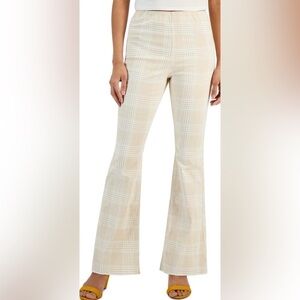 Tinseltown|Women's boho Flare checkered Jeans in neutral tan color•••NWT,size 11